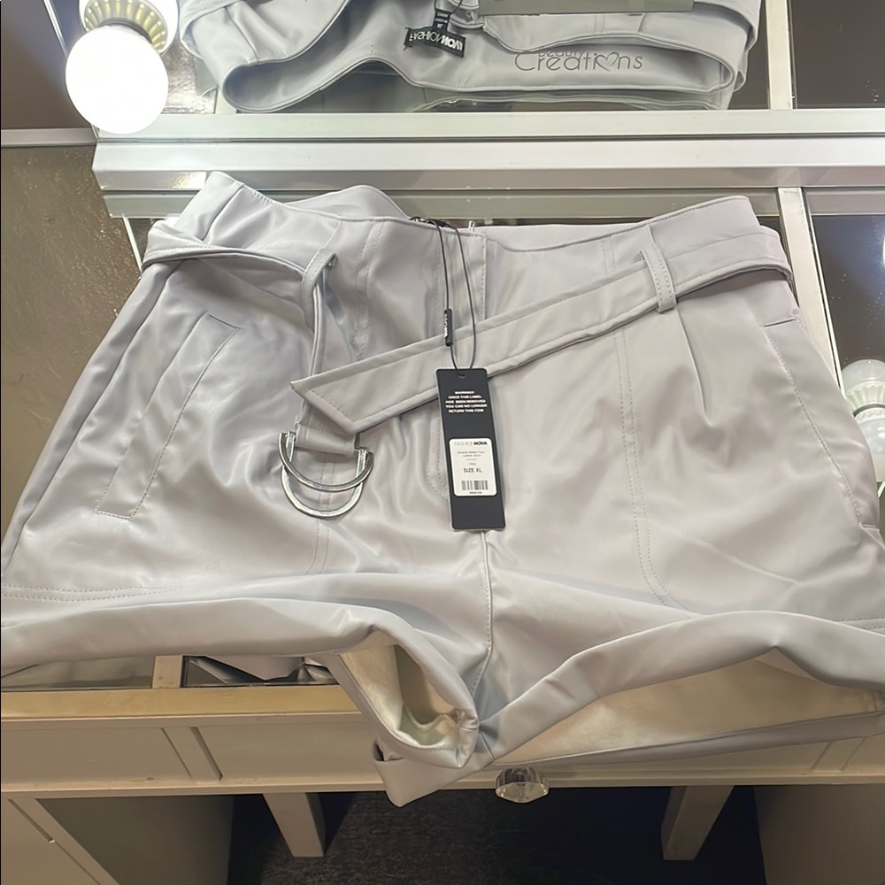 Fashion Nova Faux Belted Shorts